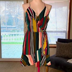 Express faux wrap mini dress